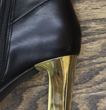 A New Day Womens Sienna Low Shaft Heeled Boots 94637418 Black / Gold 8.5M
