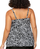 Island Escape Cape Town Printed Tankini Swim Top N770658 Black / White 20W