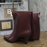 Alfani Padded Pointed Toe Kitten Heel Zip-Up Dress Boots Bordeaux Red 7M