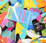 Swim Solutions Bow-Front Swimdress One Piece Swimsuit Floral Frenzy Blue 24W