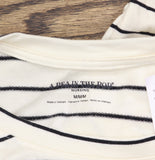 A Pea in the Pod Maternity Knit Striped Nursing T-Shirt White / Black Stripe M