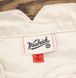 Woolrich X TGT Womens Mid-Rise Barrel Leg Cargo Denim Pants Cream Off White 0