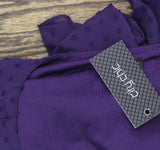 City Chic Womens Trendy Plus Size Wild Dobby V-neck Top Petunia Purple 24W