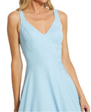 Ieena by Mac Duggal Womens Crepe A-Line Ball Gown Pockets Dress Powder Blue 12