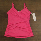 Anne Cole Womens Surplice Underwire Tankini Swim Top Glow Pink 32DD / 34D