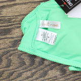 Salt + Cove Juniors Rib Scrunch Scoop-Neck Bikini Top Mint Tea Green L