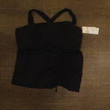 Becca Bandeau Tankini Swim Top with Tie-Back 6543557 Black 2X