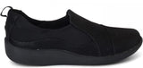 Clarks CloudSteppers Sillian Paz Slip-On Loafer Shoes Black Synthetic Nubuck 11M