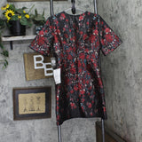 Vince Camuto Womens Floral Jacquard Short-Sleeve Dress VC4M5797 Red Multi 6