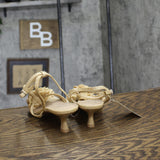 A New Day Womens Esme Floral Crochet Kitten Heels 92979007 Tan Brown 10M