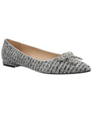 On 34th Womens Millee Embellished Bow Flats 10019810900 Silver Tweed Gray 5M