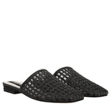 Franco Sarto Toba Mule Slip On Square Toe J8092S1 Black Woven 9M