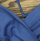 Anne Cole In Color Twist Front Underwire Tankini Swim Top Slate Blue 32DD / 34D
