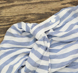 Raviya Womens Plus Size Striped Tunic Shirt Swim Cover-Up Blue / White 1X