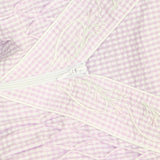 Miss Elaine Seersucker Womens Nightgown Pockets Zipper Lilac / White Check S