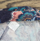 24seven Comfort Apparel Floral Mini Dress with Zip V-Neck Blue Multi L