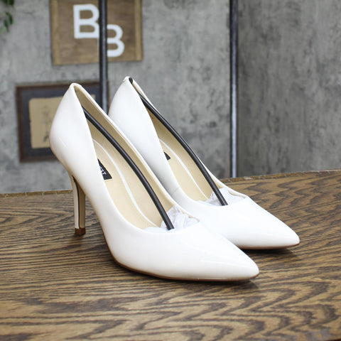 Nine West Women's Flax 3.5 inch Stiletto Pump Heels Shoes WNFLAX3 White 7M