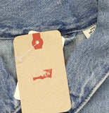 Levi's Womens Denim Cropped Button Up Vest Jean Trucker Compare Notes Blue M