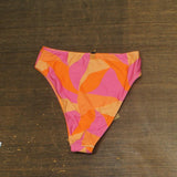 Vix Womens Martinica Gigi Printed High Waist Bikini Bottom Pink Multi S