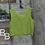 Miken Womens Crochet Cover Up Tank I2417K711 Woodbine Green L