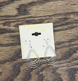 Ear Sense Layered Bead Hoop Drop Earrings Gold / Silver Gray 2.75"