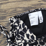 Bar III Womens Printed High-Waisted Side Tie Bikini Swim Bottom Black Multi XS