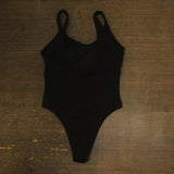 Stretch Textured One Piece Swimsuit with Removable Pads Black One Size