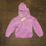 Epic Threads Toddler Ribbon Velvet Hooded Full Zip Jacket Lavender Purple 4T