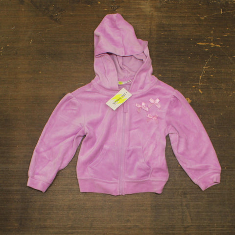 Epic Threads Toddler Ribbon Velvet Hooded Full Zip Jacket Lavender Purple 4T