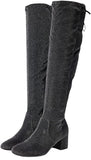 Sugar Ollie Women's Over-the-Knee Dress Boots SGR-OLLIE Black Glitter 7M