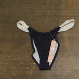 Aqua Womens Swim Shirred Bikini Bottom AQRR25722 Navy Blue / White M