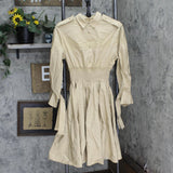 Maje Womens Button Up Ralix Tie-Cuff Shirt Dress E18RALIX Beige Brown 2