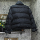 Wild Fable Womens Bow Full Zip High Neck Quilted Puffer Jacket 94658795 Black M