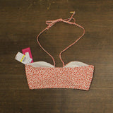 Vince Camuto Womens Crossover Underwire Halter Bikini Top Cinnabar Red Multi M
