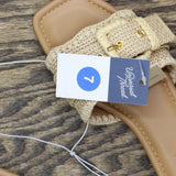 Universal Thread Womens Linda Raffia Buckle Slide Sandals 92611942 Tan Brown 7M