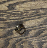 Premier Designs Pressed Round Textured Gladiator Shield Ring Gold Yellow 6.5