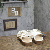 Universal Thread Studded Closed Toe Fisherman Sandals Off White / Gold 8.5M