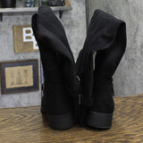 Sun + Stone Anyaa Faux Suede Over-the-Knee Boots Wide Calf Black 8.5M-WC