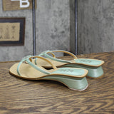 BCBG Womens Vintage Slip On Block Heel Sandals 1673c1546c6101 Mint Green 6B