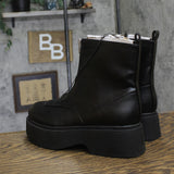 Wild Fable Honor Ankle Combat Boots Zip Faux Leather Platform 94642924 Black 9M