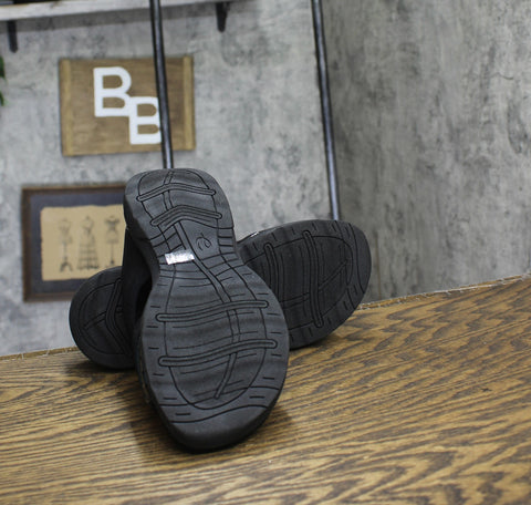 Easy Spirit Traciee Square Toe Casual Flat Sandals Black Patent Multi 7.5WW