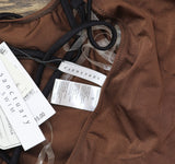 Sanctuary Twice As Nice Wrap Tie One Piece Swimsuit Black / Chocolate Brown S