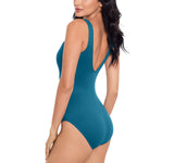 Miraclesuit Rock Solid Avra Underwire One-Piece Swimsuit Avra Blue Green 14