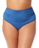 Anne Cole High Waisted Shirred Bikini Bottom Slate Blue 22W