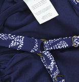 Island Escape Printed Underwire Racerback Tankini Top Navy / White Blue 10