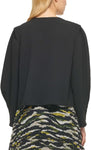 DKNY Womens V-Neck Long Sleeve Blouse P23AAO16