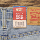 Levis Boys 511 Adjustable Waistband Slim Fit Distressed Denim Shorts 915655