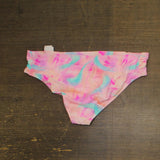 Salt + Cove Trendy Plus Size Tie-Dye Side-Tab Bikini Bottom Wave Pink Multi 1X