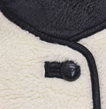 Universal Thread Shearling Button Piped Crewneck Casual Coat Cream Off White M
