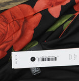 Aqua Womens Knit Rose Jersey Cowl Neck Dress IDO14215 Red / Black L